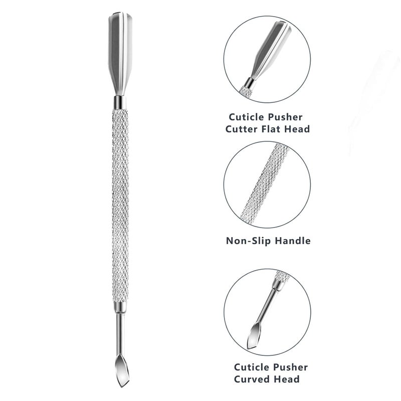 DecuT Cuticle Trimmer with Cuticle Pusher and Scissors, Cuticle Remover Professional Durable Pedicure Manicure Tools, Stainless Steel Cuticle Nipper Cutter Clipper (Silver Pusher) - Image 4